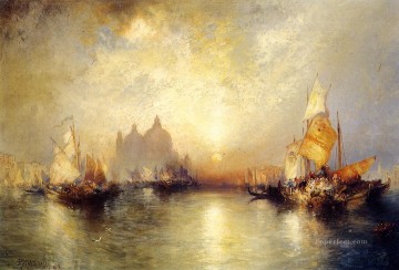 Entrada al Gran Canal Venecia 2 barco marino Thomas Moran Pinturas al óleo